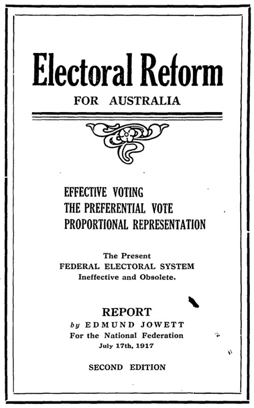 The front cover of a pamphlet from 1917 printed in black ink on white paper.