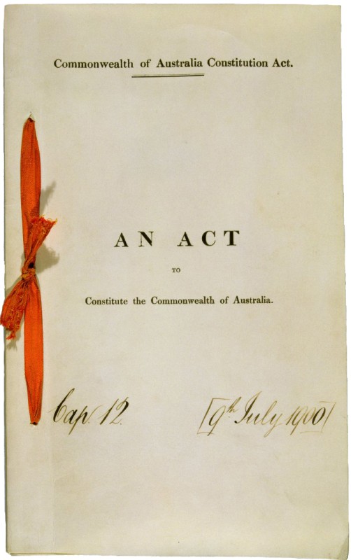 Front page of Commonwealth of Australia Constitution Act 1900. 