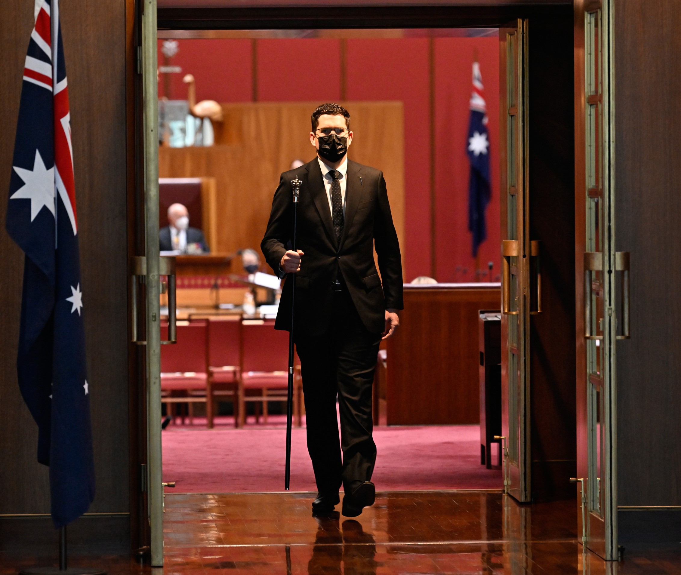 The Usher of the Black Rod in the Senate.